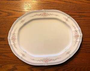 Noritake Rothschild 7293 Oval Serving Platter 14” Pink Floral Fine China